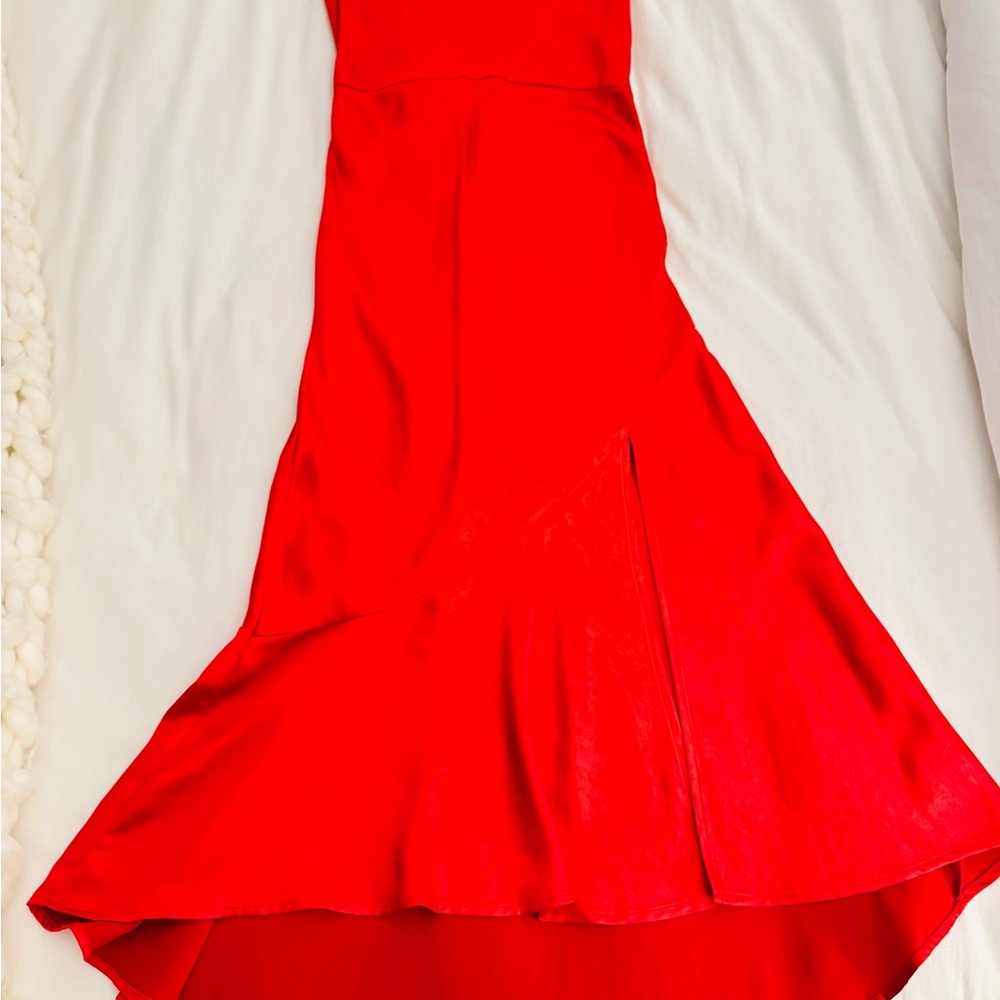 Anthropologie Vibrant Red High Low Dress